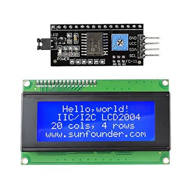 SunFounder IIC I2C TWI Serial 2004 20x4 LCD Module Shield Compatible with Arduino R3 MEGA IIC 2004