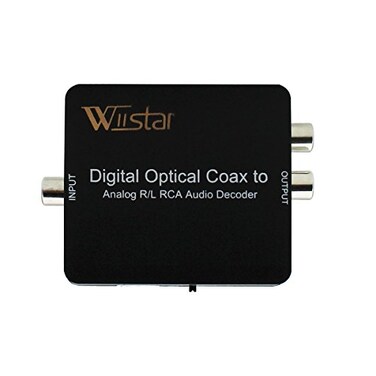 Wiistar Fiber Optical Decoder Support AC3DTSToslink Coaxial Digital to Analog Audio LR Decoder 35mm Earphone