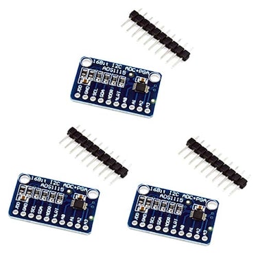 HiLetgo 3pcs ADS1115 16 Bit 16 Byte 4 Channel I2C IIC AnalogtoDigital ADC PGA Converter with Programmable Gain Amplifier High Precision ADC Converter Development Board for Arduino Raspberry Pi