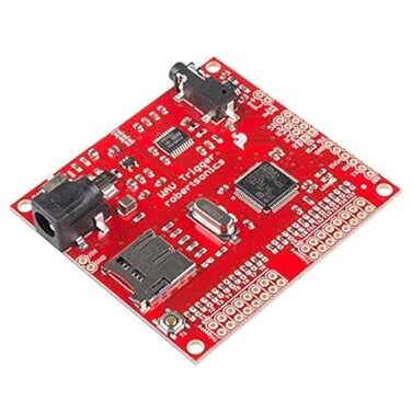 SparkFun WAV Trigger Play Uncompressed Audio Files 16bit Files at 441kHz OnBoard Mono Audio Amplifier Speaker Connector 14 Parallel Stereo Tracks Polyphonic MIDI Control 16 Trigger inputs Micro SD