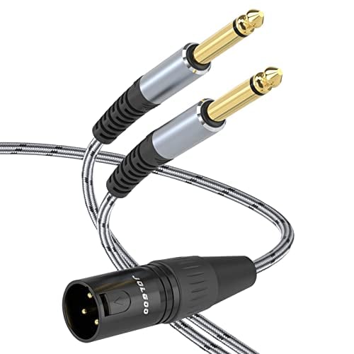 jolgoo Jolgoo Xlr Male To Dual 14 Ts Mono Y Splitter Microphone Cable xlr