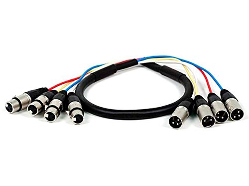 monoprice Monoprice 4channel Xlr Male To Xlr Female Snake Cable Cord