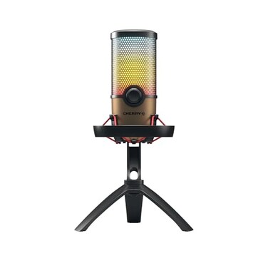Cherry UM 90 PRO RGB USB Microphone with RGB Lighting for Gaming Streaming Podcast ASMR 4 Polar Patterns Compatible with PCMacPS4PS5 BlackCopper
