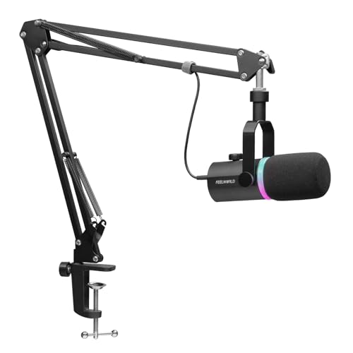 Feelworld Feelworld PM1 Xlr Usb Dynamic Microphone With Boom Arm Stand xlr
