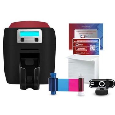 Bodno Magicard 400X Dual Sided ID Card Printer Complete Supplies Package ID Software Bronze Edition