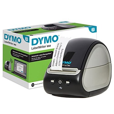 Dymo LabelWriter 550 Direct Thermal Printer with Automatic Recognition for Address Shipping and Barcode Labels EU Plug