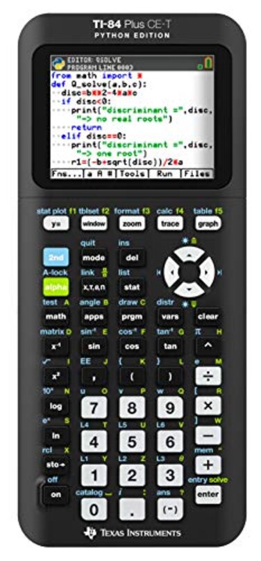 Texas Instruments TI84 Plus CET Python Edition Graphical Calculator Colour Display Black