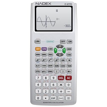 Nadex Scientific Calculator with Graph Functions for College and High School Students Engineering Advanced Mathematics Calculus Algebra Geometery Trigonometry Statistics Physics Chemistry Silver