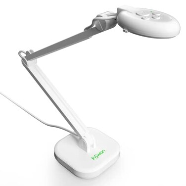 INSWAN INS2 4K USB Document Camera 13MP Dual AutoFocus LED Light and Microphone Plug Play Mac Windows iPad Chromebook A3 Capture Ideal for Teachers and Classrooms