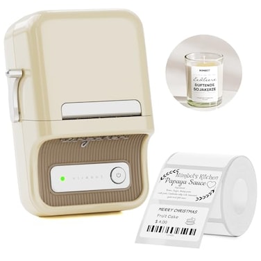 NIIMBOT B21 Label Maker Thermal Label Printer Portable Inkless Label Makers for HomeOfficeBusiness with 1 Pack 50x30mm White Label Compatible with iOS Android White