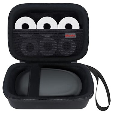 Elonbo Carrying Case for SUPVAN E10 Bluetooth Label Maker Machine Portable Mini Thermal Label Printer Storage Holder Wireless Small Handheld Sticker Maker Travel Bag Pocket Fits Paper Black