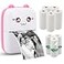 Vicbear Mini Pocket Printer Portable Thermal Printer with 8 Rolls Printing Paper Bluetooth Wireless Tiny Printer for PhotosStickersLabelsNotesReceipts Compatible with iOS and Android Pink