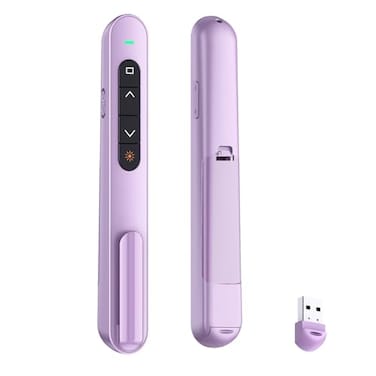 QUI Presentation Clicker with Volume Control 24GHz USB Wireless Presenter Remote PowerPoint Clicker Slide Advancer Compatible with Mac Windows Google Slides Keynote