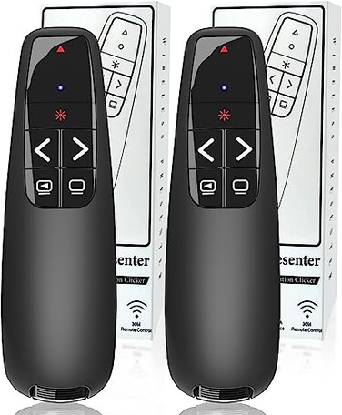 VILNIU 2 Units Wireless Presenter Remote Clicker for Laptop PowerPoint Presentations Pointer RF Computer Clicker for Presentations Remote SlideshowSmartboardCollegeClassroomPPT Clicker