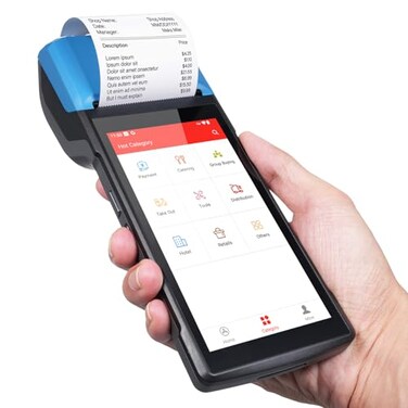 Bisofice 4G Handheld PDA POS Android 130 Receipt Printer 2GB16GB Camera 5M 1D 2D Barcode Scanner WifiGpsBT4G Full Network Connection 5 Touchscreen 58mm Width Thermal Label Printing