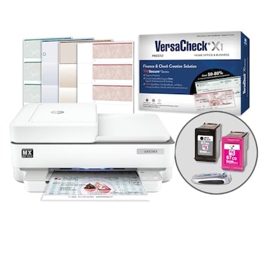 VersaCheck HP Envy 6455 MXE AllinOne MICR Printer Check Presto Printing Software Bundle White