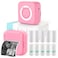 HUIJUTCHEN Inkless Mini Thermal Pocket Printer Wireless Mini Sticker Printer with 10 Rolls Thermal Paper for iOSAndroid Portable Mini Photo Printer for Notes Journal Memo Photo Study Pink