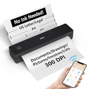 HPRT MT620 Pro Portable Thermal Printer Inkless Printer Supports Regular Paper Labels MultiUser Bluetooth Auto Paper Feed 300DPI Printer10Sheets