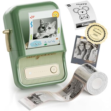 NIIMBOT B21 Pro Label Maker 300DPI HD Label Printer Ideal for NotesPhotos Study Graphics Memo Maker50x30mm LabelPine Green