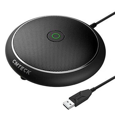 CMTECK Conference USB Microphone Computer Desktop Mic with Mute Function Omnidirectional Condenser PC Mic for VideoStreaming Skype Plug Play Compatible with MacOS X Windows No Speaker