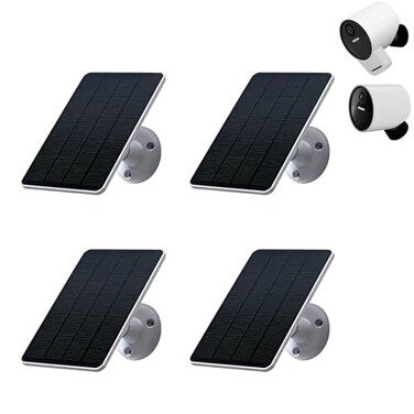 OYOCAM Solar Panel Compatible with Simplisafe Outdoor Camera Series 2 Wireless and Wired 4Pack Waterproof Solar Charger with Adjustable Wall Mount 10ft Micro USB Port Charging Cable