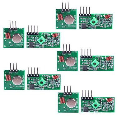HiLetgo 5 Sets 433M Transmitter Receiver Kit High Frequency Super Regenerative Transceiver Module for Burglar Alarm