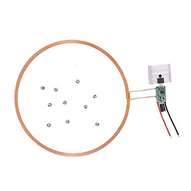 Taidacent 24V 200mm One to Many Long Distance Wireless Inductive Coil Wireless LEDs Induction Wireless Charging Module Wireless Power Supply1 Transmitter Coil and 10 Mixed Wireless LEDs