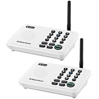 Wuloo Intercoms Wireless for Home 5280 Feet Range 10 Channel 3 Code Wireless Intercom System for Home House Business Office Room to Room Intercom Home Communication System 2 Units Set White