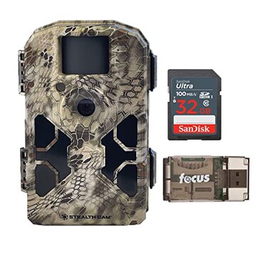Stealth Cam 2020 G42NG 24MP Trail Camera and Memory Card Bundle NoGlow Flash 100Ft IR Range Kryptek Camo 3 Items
