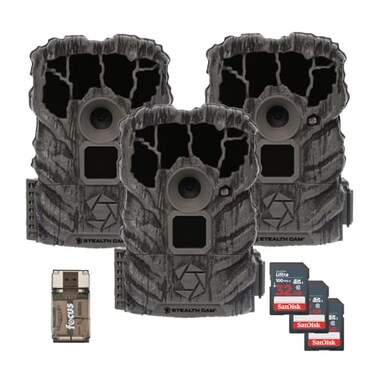 Stealth Cam Browtine 14MP Trail Camera Bundle with 32GB Memory Card 3Pack and Card Reader 3Pack 5 Items