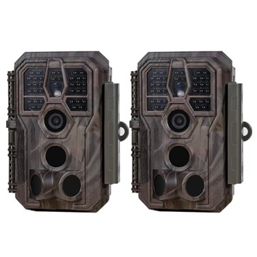 GardePro E5S 2Pack Trail Camera NonCellular NonWiFi 64MP Photo 1296P HD Video 01s Trigger 100ft NoGlow Night Vision Motion Activated Wildlife Camera