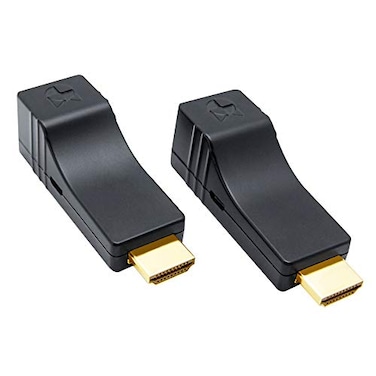 DDMALL Mini HDMI Extender 1080p60Hz Up to 196ft60m Over Single CAT5eCAT6Cat7 Ethernet Cable Extends Audio and Video No Latency Supports HDCP EDID POC HDMI Transmitter and Receiver Kit HE15