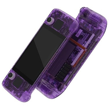 eXtremeRate Custom Faceplate Back Plate for Steam Deck LCD Clear Atomic Purple Handheld Console Replacement Housing Case DIY Full Set Shell with Buttons for Steam Deck Console Console NOT Included