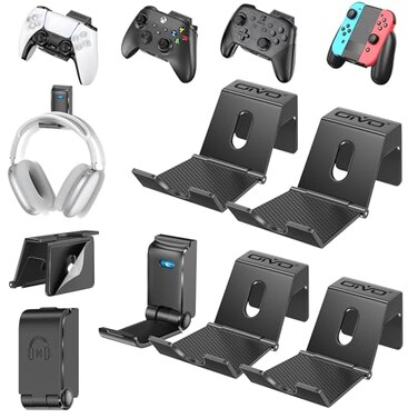 OIVO Controller Headset Wall Mount Holder Stand Foldable Headphone Stand Gaming Controller Holder Hanger Hook Universal Storage Organizer ControllerEarphoneGame Accessories5 Packs