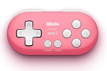 Nargos 8Bitdo Zero 2 Bluetooth Key Chain Sized Mini Controller for Nintendo Switch Windows Android and macOS Pink Edition