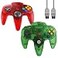 ZeroStory Classic N64 Controller Wired N64 Controller Upgraded Joystick for N64 Video Game Console Transparent Red and Transparent Green