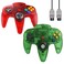 ZeroStory Classic N64 Controller Wired N64 Controller Upgraded Joystick for N64 Video Game Console Transparent Red and Transparent Green
