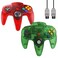 ZeroStory Classic N64 Controller Wired N64 Controller Upgraded Joystick for N64 Video Game Console Transparent Red and Transparent Green