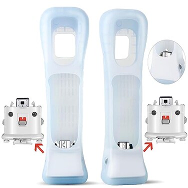 Machine-Ya MachineYa 2 Pack Wii Motion Plus Adapterwith Silicon Case for wii Remote Controller External Remote Motion Plus Sensor Controller Wii U Motion Plus White