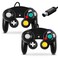 FIOTOK Gamecube Controller Classic Wired Controller for Wii Nintendo Gamecube Black2Pack