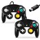 FIOTOK Gamecube Controller Classic Wired Controller for Wii Nintendo Gamecube Black2Pack