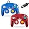 FIOTOK Gamecube Controller Classic Wired Controller for Wii Nintendo Gamecube Red Blue
