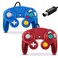 FIOTOK Gamecube Controller Classic Wired Controller for Wii Nintendo Gamecube Red Blue