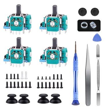 AOLION Joysticks Replacement for P5 Controller 3D Joystick Module Parts Compatible with P5 51 PCS Controller parts 4 Joystick Thumbstick 10 Protective Ring and Moreblue