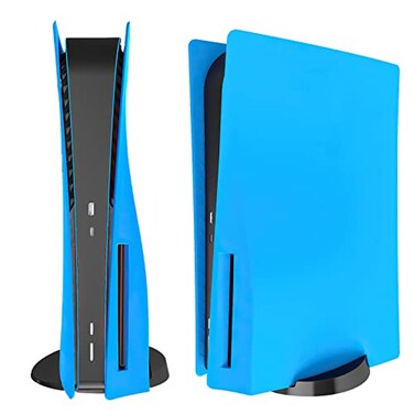 MIKNEKE Face Plate Cover Shell for PS5 Disc Edition Console Faceplates Accessories Compatible with PlayStation 5 Protective Replacement Panels Starlight Blue
