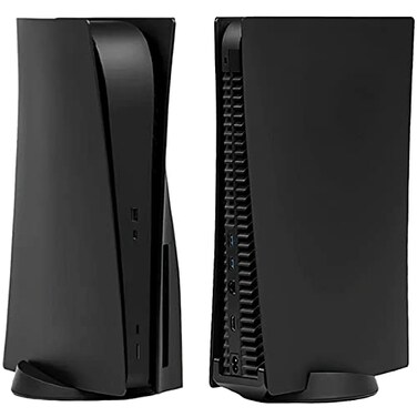 MIKNEKE Face Plate Cover Shell for PS5 Disc Edition Console Faceplates Accessories Compatible with PlayStation 5 Protective Replacement Panels Black