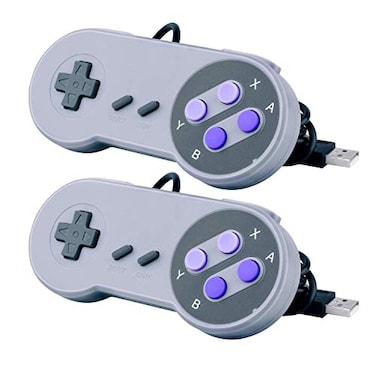 JTEEY 2 Packs USB Controller for Super NES SNES USB Famicom Controller Joypad Gamepad for Laptop Computer Windows PCMACRaspberry Pi