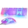 CHONCHOW RGB Gaming Keyboard and Mouse ComboUSB Wired Custom Clear Keyboards Rainbow LED Backlight Transparent Keyboard Mouse Set for Computer Windows PC PS4 Xbox Laptop