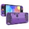 eXtremeRate DIY Full Set Shell for Nintendo Switch OLED Replacement Console Back Plate Kickstand Custom NS Controller Housing with Full Set Buttons for Nintendo Switch OLED Clear Atomic Purple