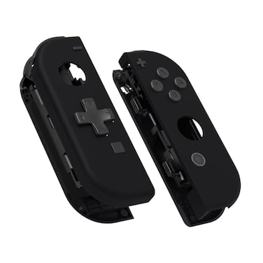 eXtremeRate Soft Touch Black Joycon Handheld Controller Housing DPad Version with Full Set Buttons DIY Replacement Shell Case for Nintendo Switch Switch Oled JoyCon Console Shell NOT Included